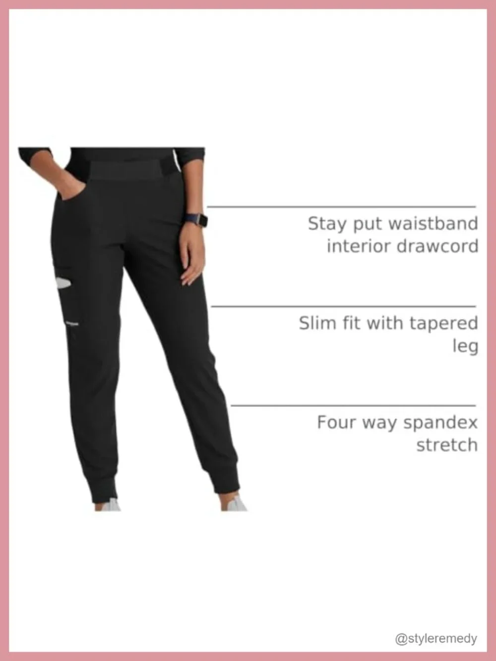 Classic Fit Scrub Jogger Pant for Women, 5-Pocket, 4-Way Stretch